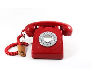 GPO 746 Téléphone Bouton Poussoir - Téléphone Fixe Vintage, Design rétro UK, Style iconique -Rouge