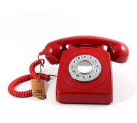 Gpo 746 téléphone fixe rétro bouton poussoir - rouge
