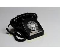 GPO Téléphone fixe rétro 746 PUSH – bouton poussoir, cordon extensible – Noir