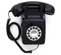 GPO 746 WALL Noir - Téléphone mural rétro bouton poussoir