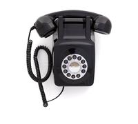 GPO 746 Wall Téléphone Mural Bouton Poussoir - Téléphone Fixe Vintage, Design rétro -Noir