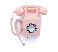 GPO 746 Wall Téléphone Mural Bouton Poussoir - Téléphone Fixe Vintage, Design rétro -Rose