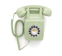GPO 746 Wall Téléphone Mural Bouton Poussoir - Téléphone Fixe Vintage, Design rétro -Vert
