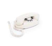 GPO Audrey - Téléphone à Bouton Poussoir Rétro - Design Compact Vintage, Ligne Fixe -Beige