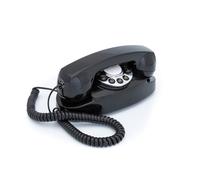 GPO Audrey - Téléphone à Bouton Poussoir Rétro - Design Compact Vintage, Ligne Fixe -Noir