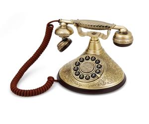 GPO Duchess Téléphone Bouton Poussoir - Téléphone Fixe Rétro, Design élégant UK, Style vintage -Doré