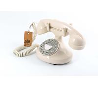 GPO Pearl Téléphone Bouton Poussoir - Téléphone Fixe Vintage, Design élégant, Style rétro UK -Beige