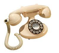 GPO Téléphone filaire classique rétro Pearl – bouton-poussoir nacré – Ivoire