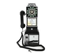 GPO Retro 130BLK Diner Telephone Push Button Desk or Wall Mountable (Black)