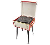 Gpo Retro Bermuda- Platine Vinyle Classique de Style Rétro avec MP3, USB, Haut-Parleur Intégré - Rouge