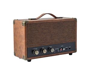 GPO Westwood Mini Haut-Parleur avec Bluetooth, entrée RCA et Batterie Rechargeable Marron