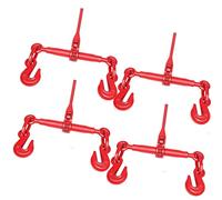 GPOAS Lot de 4 classeurs à chaîne à cliquet, Charge de 0,6 cm à 1,6 cm, capacité de Charge de 1 179,3 kg, résistance à la Rupture de 4 173 kg - Classeur à cliquet Robuste pour Camion, remorque à