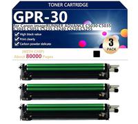 GPR-30 Tambour Haut Rendement de Rechange pour Canon imageRUNNER Advance C5030 C5035 C5045 C5051 C5235 C5240 C5250 C5255 Imprimantes, Claires et Durables,Black-3 Pack