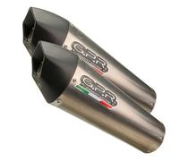 Gpr Exhaust Systems Gp Evo4 Titanium Dual Dorsoduro 1200 11-16 Cat Homologated Slip On Muffler Noir,Argenté Homologated