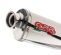 GPR Pot échappement marque GPR compatible avec Moto Guzzi Stelvio 1200 4V 2008-2010, Trioval, Échappement légal, homologué,silencieux avec db killer amovible et tuyau de liaison spécifique