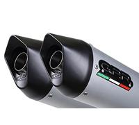 GPR Pot silencieux Ducati Monster S4 1000 2001/03 Double silencieux homologué avec tube de conextion Furore aluminium Argent