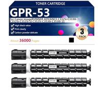 GPR53 Cartouche de Toner Haute Capacité de Remplacement pour Canon imageRUNNER Advance C3325i C3330i C3525i C3525i II C3525i C3530i C3530i II Imprimante, 36000 Pages,Black-3 Pack