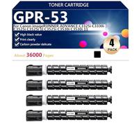 GPR53 Cartouche de Toner Haute Capacité de Remplacement pour Canon imageRUNNER Advance C3325i C3330i C3525i C3525i II C3525i C3530i C3530i II Imprimante, 36000 Pages,Black-4 Pack