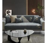 GPRL Housse De Canapé d'angle en L Antidérapante en Chenille De Haute Qualité Résistante Et Lavable en Machine,pour Canapés 1 2 3 Et 4 Places,Grise(90 * 210cm)