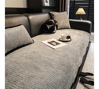 GPRL Housse De Canapé Douce en Chenille Lavable pour Canapé d'angle Antidérapante Et De Qualité Supérieure pour Canapés 1 2 3 Et 4 Places,Grise(90 * 160cm)