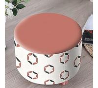 GPRTPL 1 pièce Nouvelle Housse avec Motif imprimé, Housse de Tabouret Ronde avec élastique Extensible, Protection de canapé pour Tabouret de Rangement antidérapant