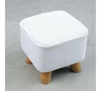 GPRTPL Housse de Petit Repose-Pieds, Housse antidérapante avec Fond élastique, Housse de Mini Chaise carrée Extensible et Douce (25-33 cm) - Blanc