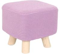 GPRTPL Housse de Repose-Pieds carrée Extensible, Housse en Jacquard élastique avec Fond élastique, Housse de Pouf Amovible, Housse de Protection pour Repose-Pieds - Rose - pour Tabouret Bas