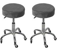 GPRTPL Housses de Tabouret en Velours, Housse de siège Ronde, Housse de Tabouret de Bar Extensible, Housse de Chaise relevable pour Salle à Manger, fête, café, 2 pièces