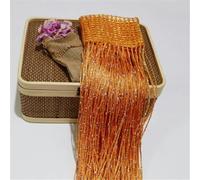 GPRTPL Rideau de Porte à Paillettes avec Ruban argenté et Pompon Brillant pour décoration de Chambre ou de Maison, 200 x 95 cm, Orange