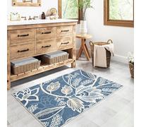 GPRXIOM Tapis moderne à motif de feuilles abstraites lavable - Antidérapant - Lavable en machine - Doux et léger - Pour la maison, la salle à manger - 240 x 305 cm