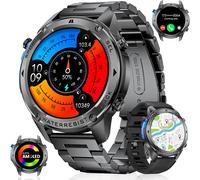 Gps Boussole Montre Connectée Homme Avec Lampe De Poche Led 1.43¿Amoled Smartwatch Homme Appel Bluetooth Pour Android Ios 500 Mah Montre Homme Connectée Acier Noir Fréquence Cardiaque Santé [X1163]