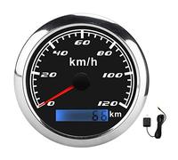 GPS Breeper Modomètre Odomètre universel Motor de pas haute précision Affichage de vitesse précise pour les camions de voitures ABS ACIER INOXDUBLE 9 32VDC IP67 IPAPHER (Cadran noir)
