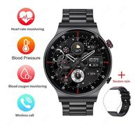 Gps Ecg + Ppg Bluetooth Appel Montre Intelligente Hommes 2024 Bracelet De Sport Nfc Étanche Montre Personnalisée Visage Hommes Montre Intelligente Pour Ios Android.Black Steel Belt.Nfc Smartwatch