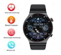 Gps Ecg + Ppg Bluetooth Appel Montre Intelligente Hommes 2024 Bracelet De Sport Nfc Étanche Montre Personnalisée Visage Hommes Montre Intelligente Pour Ios Android.Black.Nfc Smartwatch