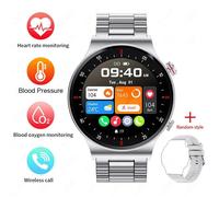 Gps Ecg + Ppg Bluetooth Appel Montre Intelligente Hommes 2024 Bracelet De Sport Nfc Étanche Montre Personnalisée Visage Hommes Montre Intelligente Pour Ios Android.Silver Steel Belt.Nfc Smartwatch