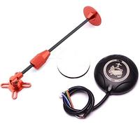 GPS M8N 8N 7M 6M avec Boussole intégrée et Support de Support Compatible avec AMP2.6 APM2.8 Pixhawk Pix 2.4.6 2.4.8 remplaçable Uniquement GPS 6M(8N GPS+Red Holder for PIX)