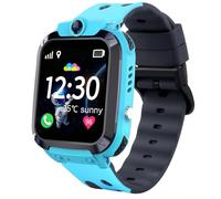 GPS Montre Connectée Enfant, IP68 Montre Connectée Enfant SOS, Téléphone Appel, Mode Classe, Voix Chat, Jeux, Réveil, 10 Contacts, SMS, Calculatrice, Caméra, Smartwatch Enfants Cadeau de Garçon Fille