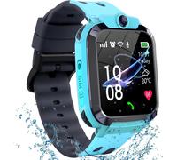 Gps Montre Connectée Enfant,Montre Gps Enfant Garçons Filles Avec Appel Vidéo Chat Familial Sos Téléphone Etanche Jeux Réveil Mode Classe Ip68, Montre Intelligente Enfants Cadeau Pour 4-12 Ans(Bleu)