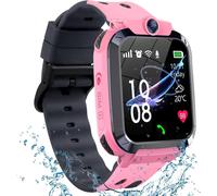 GPS Montre Connectée Enfant,Montre GPS Enfant Garçons Filles avec Appel Vidéo Chat Familial SOS Téléphone Etanche Jeux Réveil Mode Classe IP68, Montre Intelligente Enfants Cadeau pour 4-12 Ans(Rose)