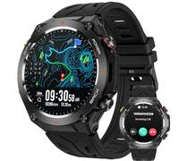 GPS Montre Connectée Homme Femme de Sport étanche multi activités Podomètre Appels Bluetooth 12 jours d'autonomie Moniteur Fréquence Boussole suivi de la Pression Atmosphérique, Altimètre 1ATM