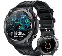 GPS Montre Connectée Homme Smartwatch: 1,45" avec Boussole Baromètre Altimètre Appel Bluetooth Fréquence Cardiaque SpO2 Sommeil 650mAh Batterie 100+ Mode Sport Étanche Fitness Tracker pour Android iOS