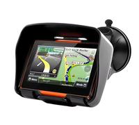 GPS Moto Rider 500：4,3 Pouces Écran Clair, Cartographie Europe 49 Pays Complète, Traffic en Temps Réel & Alertes Zones de Danger, Appels Mains-Libres(Black-Orange)