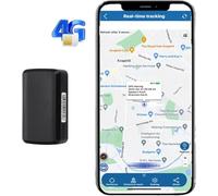 GPS Tracker Car sans abonnement - 90 Days Veille, 5 Second Position Update, 4200 mAh Battery, Waterproof & (for Magnetic Car, Motorcycle, Bicycle) - Free App