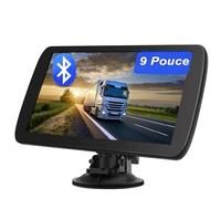 GPS Voiture 9 Pouces avec Bluetooth 2025 - Navigation Europe, Mises à Jour Gratuites, Alerte de Vitesse, Guidage Vocal, Compatible Camion & Camping-Car