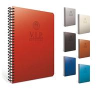 Gıpta Vip Cahier à spirales avec couverture en cuir 17 x 24 140 pages
