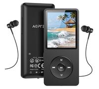 GPTEK 64Go Lecteur MP3 Classique, 70 H Ultra-Longue Autonomie et 30g Léger | sans Bluetooth Lecture Musique sans Perte Hi-FI,Petit Baladeur MP3 Sport pour Enfant/Adulte,Carte TF Jusqu’à 128G - Noir