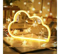 Gpurplebud Enseigne lumineuse au Néon Nuage - Fonctionne avec USB/Piles, lumière LED Blanc Chaud, Idéale pour la Décoration Murale, la Chambre ou le Salon des Adolescentes