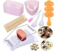 Gpurplebud Lot de 8 moules à spam Musubi avec trancheuse à spam, moule à boules de riz, tapis à rouler pour sushi, moules à riz, onigiri, outil de fabrication de sushis pour Bento Kitchen Egg Slicer
