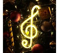 Gpurplebud Panneau lumineux néon en forme de note de musique - USB/à piles pour décoration murale de salle de musique, salon, chambre à coucher, cadeau pour les amateurs de musique (blanc chaud)