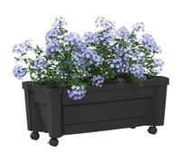 GPUTYGHN Calypso Pot de fleurs avec roulettes Anthracite 79 cm | Matériau PP, résistant aux intempéries, système d'arrosage intégré, facile à nettoyer